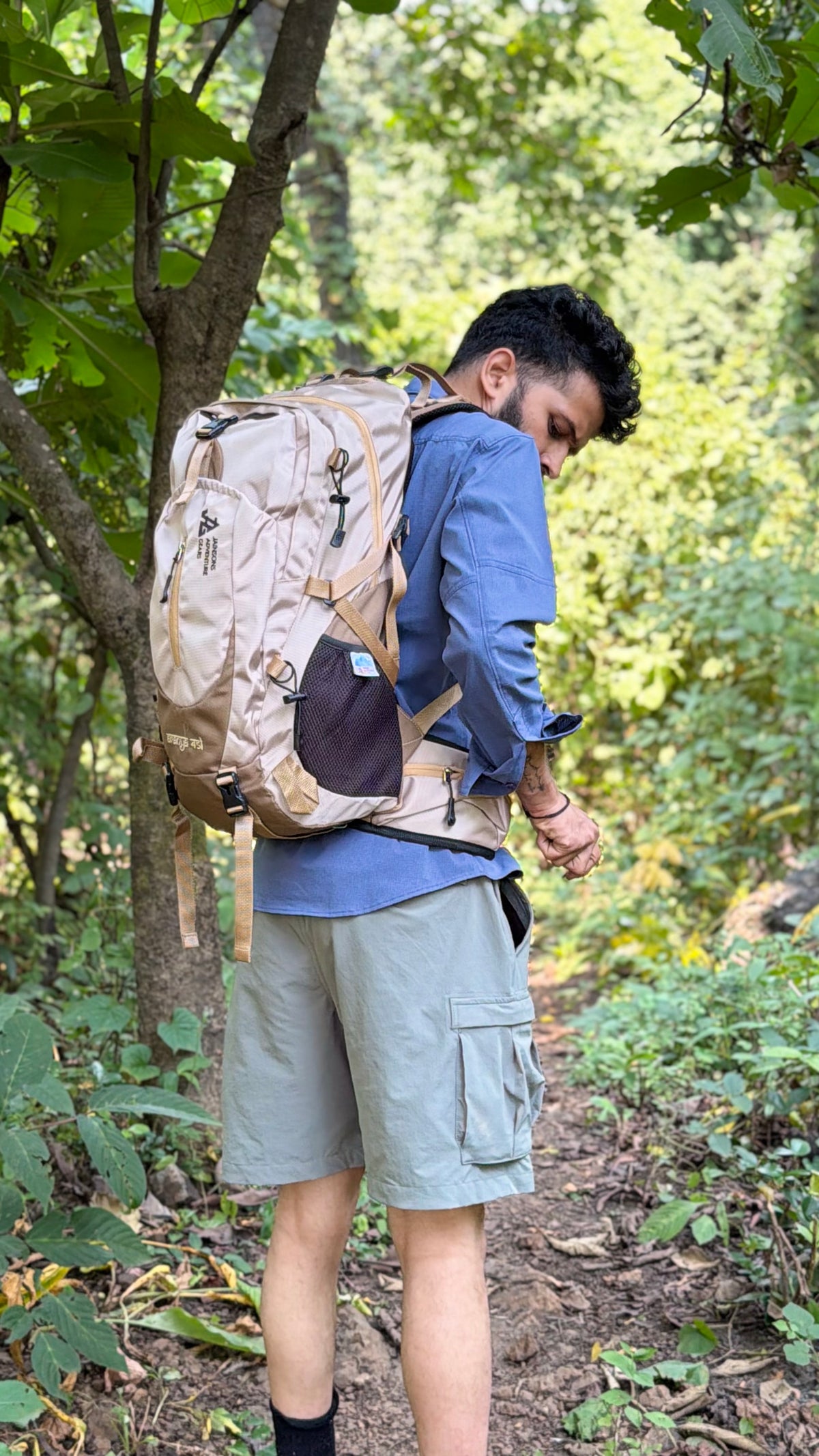 JAG Aranya 45L Alpine Backpack | Limited Edition | Air Flow Back Support | Twin Aluminium Rods + Mesh | Desert Fawn