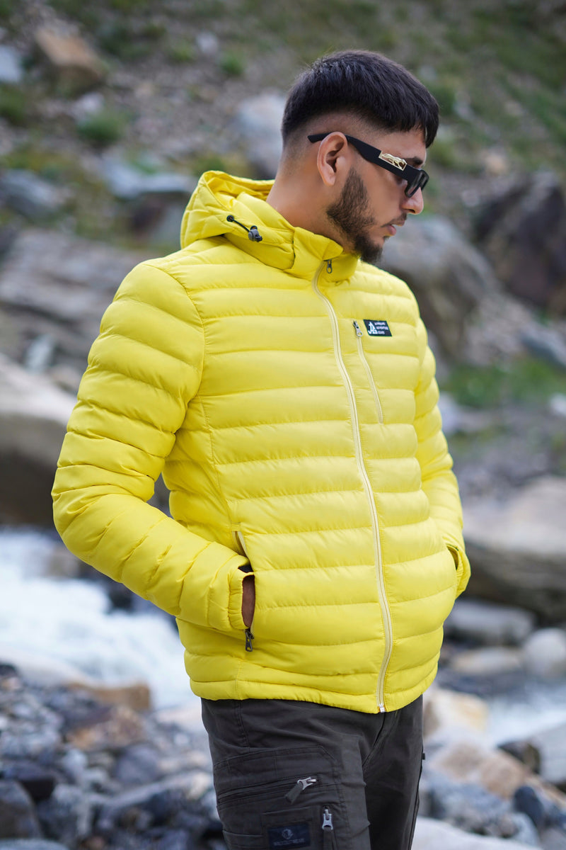 JAG Mt. Elbrus Quilted Snow Jacket | Minus 10 Jacket | Super Soft Nylon Fabric | Ultra Light Series | Sunny Yellow