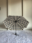 Jainsons Rain-Check 3 Fold Jumbo Umbrella | Checks Print | Khaki