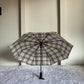 Jainsons Rain-Check 3 Fold Jumbo Umbrella | Checks Print | Khaki 2