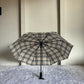 Fully Automatic Jainsons Rain-Check 3 Fold Jumbo Umbrella | Checks Print | Khaki 2