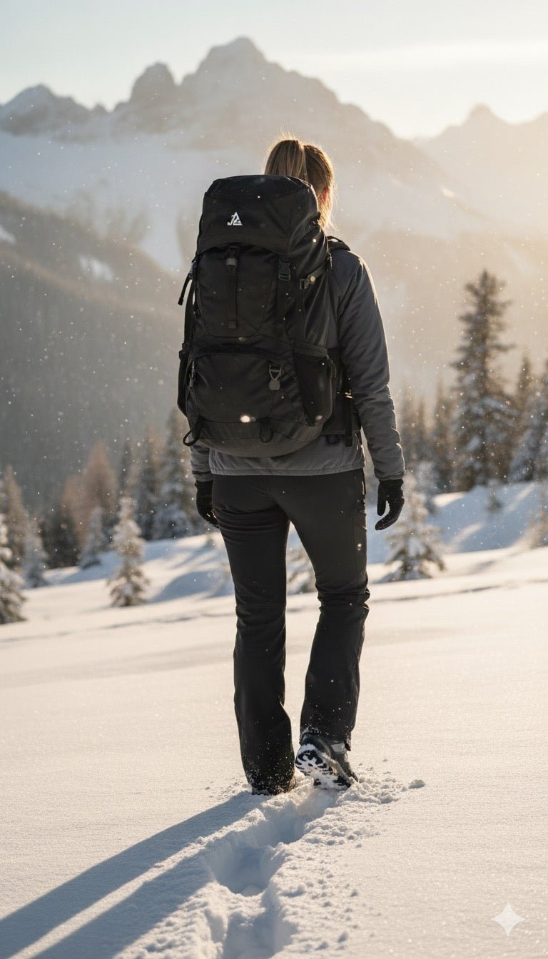 JAG Mt. Kailash Series Trekking & Hiking Pants | Snow Proof | Fleece Inside | Unisex Design | Bonded Fleeced Fabric | Snow Trekking Pants | Triple Layered Fabric | Jet Black - Limited Edition