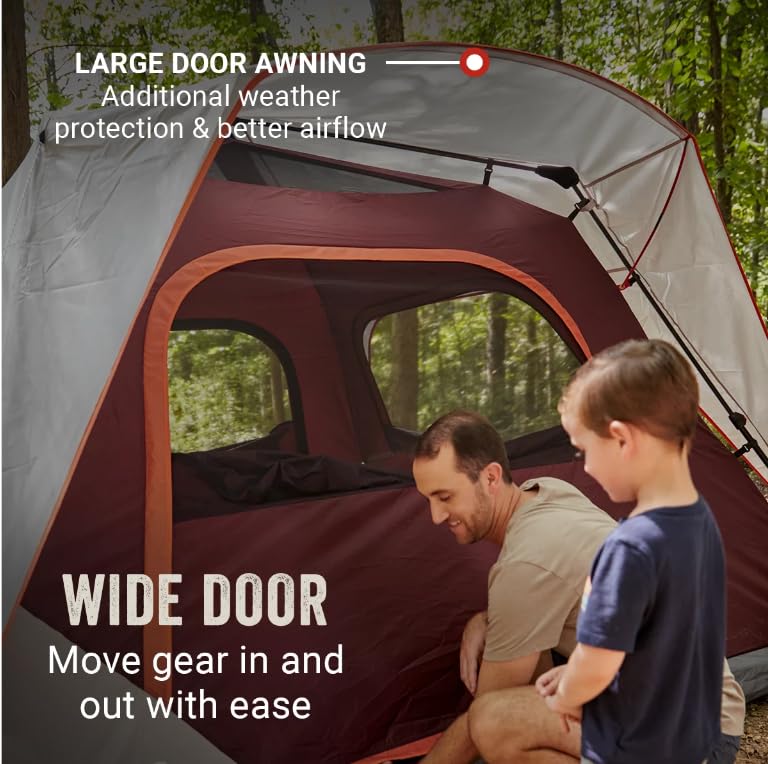 Coleman Skylodge 6 Person Instant Tent with Pre-Attached Steel Poles, Double Door Access, Enhanced Ventilation, and E-Port Access
