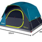 Coleman Dark Room SkyDome 6 Person Waterproof Camping Dome Tent l Fixed Pre-Attached Poles for Quick Pitch