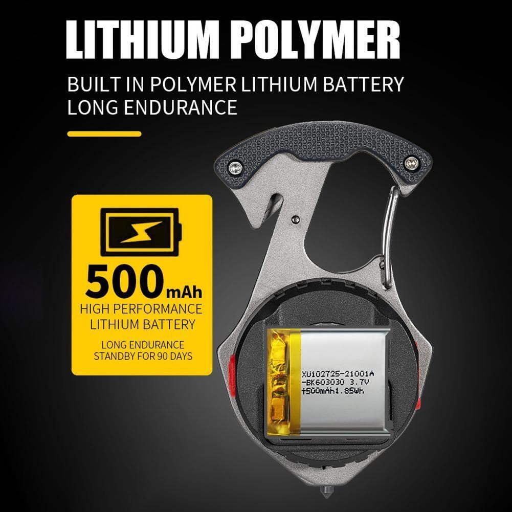 USB Rechargeable Long Range Keychain Emergency Torch Light with Lighter