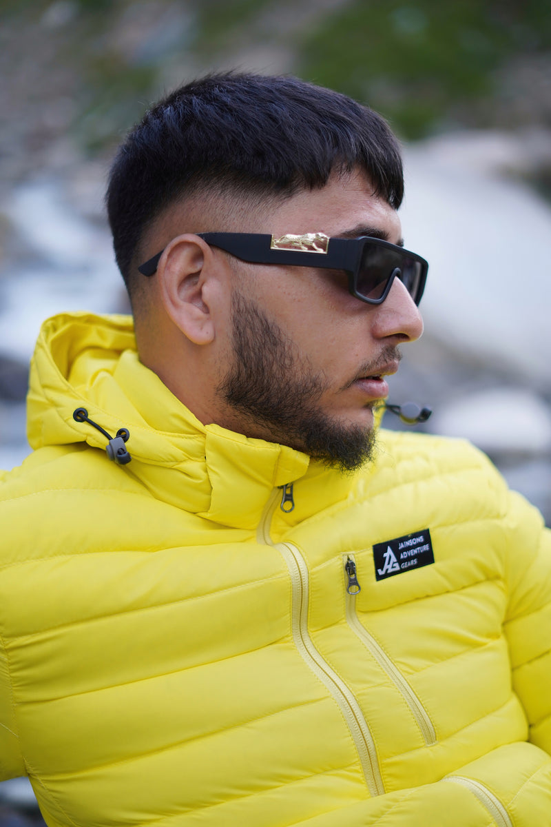 JAG Mt. Elbrus Quilted Snow Jacket | Minus 10 Jacket | Super Soft Nylon Fabric | Ultra Light Series | Sunny Yellow