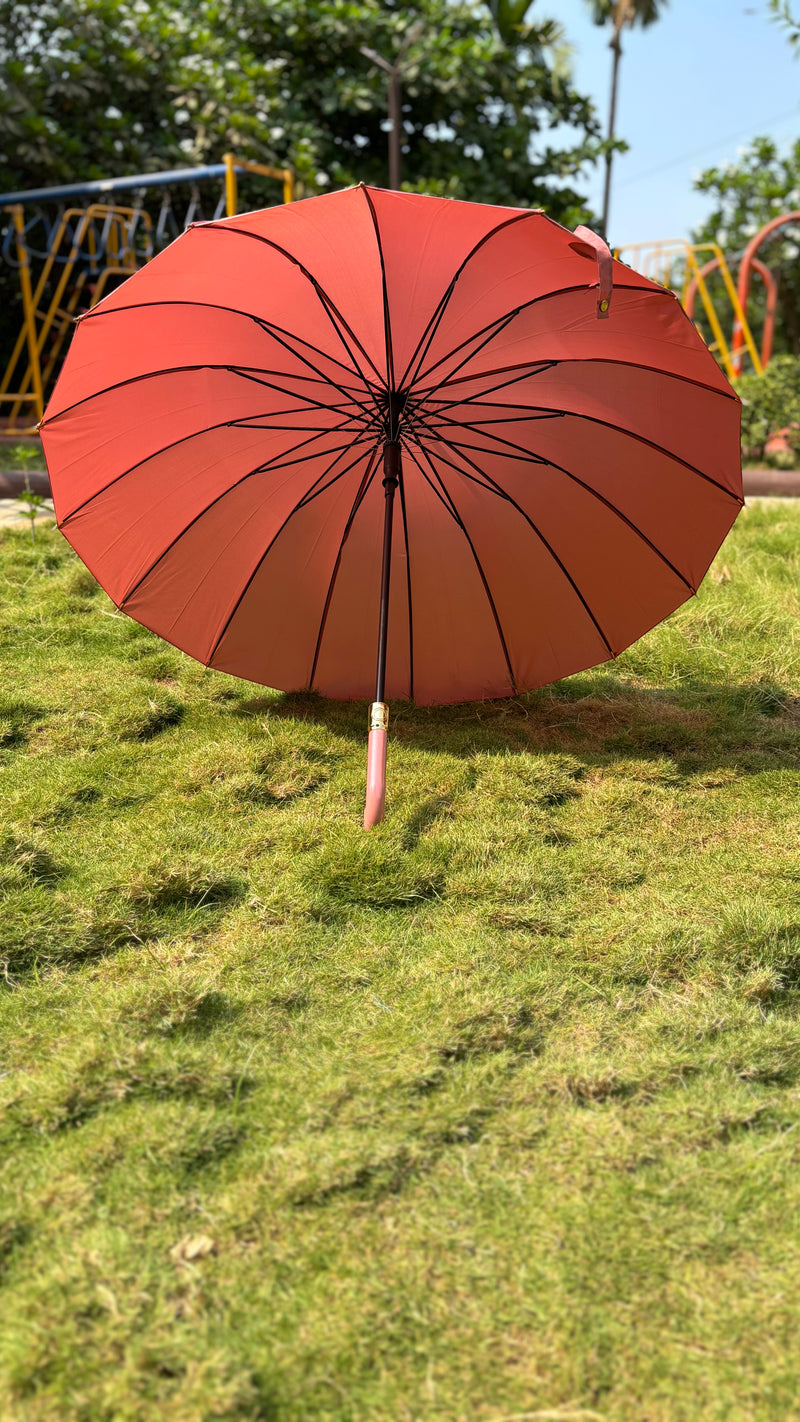 Jainsons Watermark Colour Changing Umbrella | Long Umbrella | J Handle | Pinkish Red