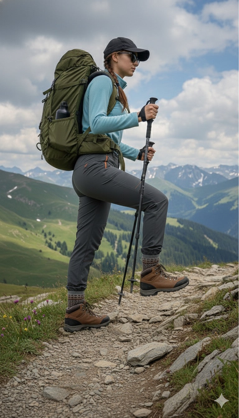JAG Sprint Hiking & Trekking Pant | Performance Gear | 2 Pockets | Knee Darts | Space Grey
