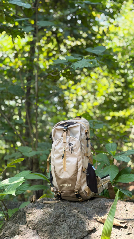 JAG Aranya 45L Alpine Backpack | Limited Edition | Air Flow Back Support | Twin Aluminium Rods + Mesh | Desert Fawn