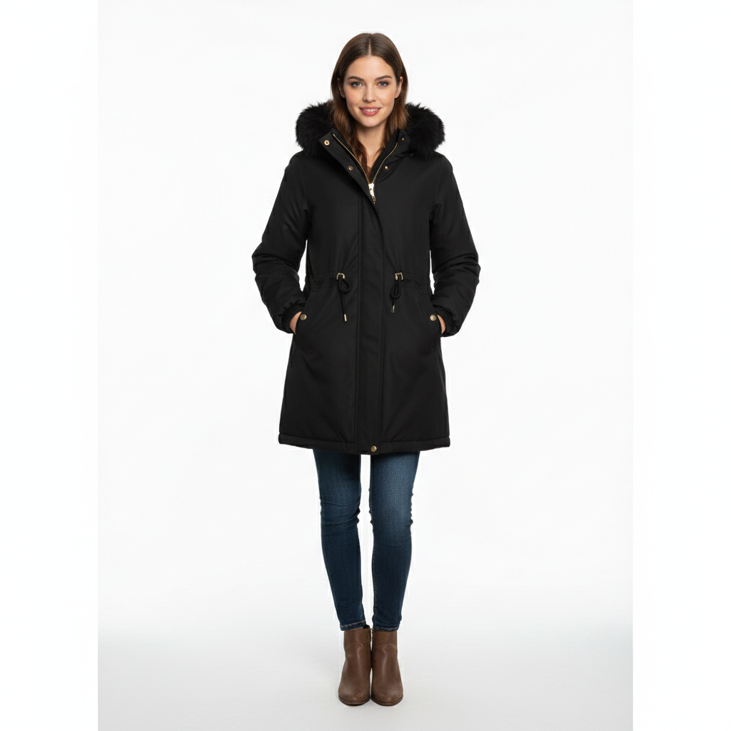 JAG Women’s Bonded Fur Water Repellent Jacket | Blush Pink | Jet Black