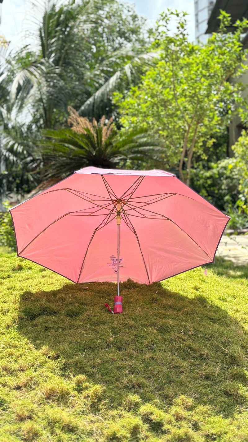 Jainsons Rain Splash 2 Fold Umbrella | Nylon Fabric | Peach