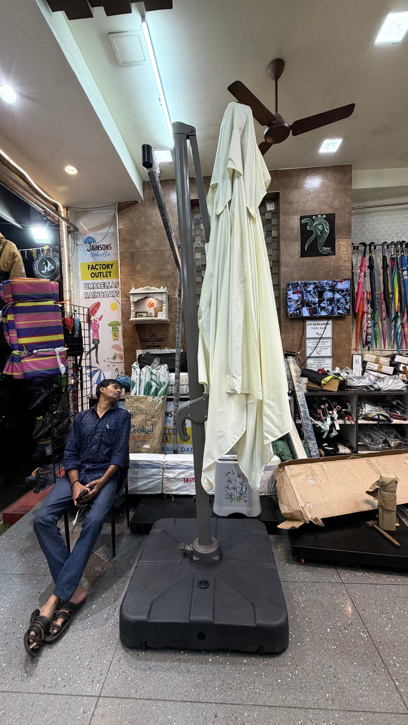 Luxury Side Pole Roman Umbrella | 360 Degrees Rotational | Water Base | 3.3 mtrs each side | Jumbo Size