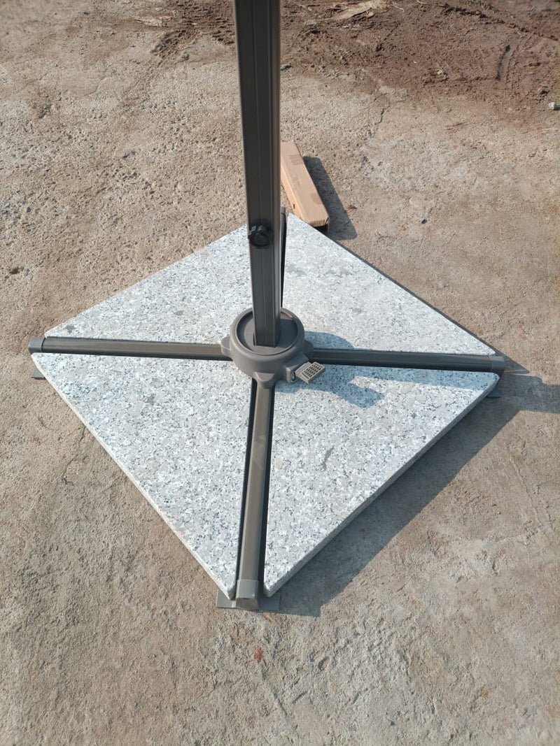 2.5 Mtr Side Pole Umbrella (Square Shape, 360 Degrees Rotating with Marble Base)