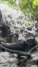 Ozark Trail Mid Ankle Hiking & Trekking Shoes | Water Repellent | Ultra Light | 300Grams Each Shoe | Midnight Black