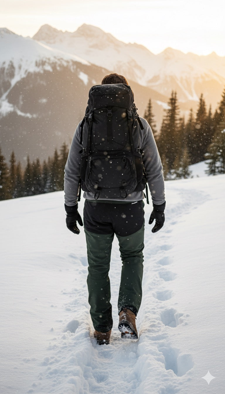 JAG Mt. Kailash Series Trekking & Hiking Pants | Snow Proof | Fleece Inside | Unisex Design | Bonded Fleeced Fabric | Snow Trekking Pants | Triple Layered Fabric | Olive Black