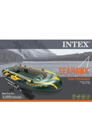 Intex Inflatable Air PVC Seahawk 4 Boat Set, Multi Color