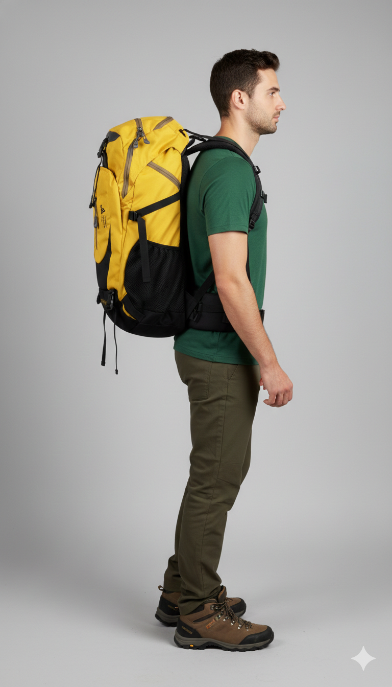 JAG Aranya 45L Alpine Backpack | Air Flow Back Support | Twin Aluminium Rods + Mesh | Alpine Sunset
