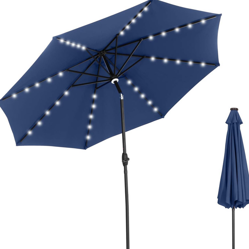 Luxury Center Pole Umbrella with LED lights & Tilting Mechanism | Premium Garden Umbrella