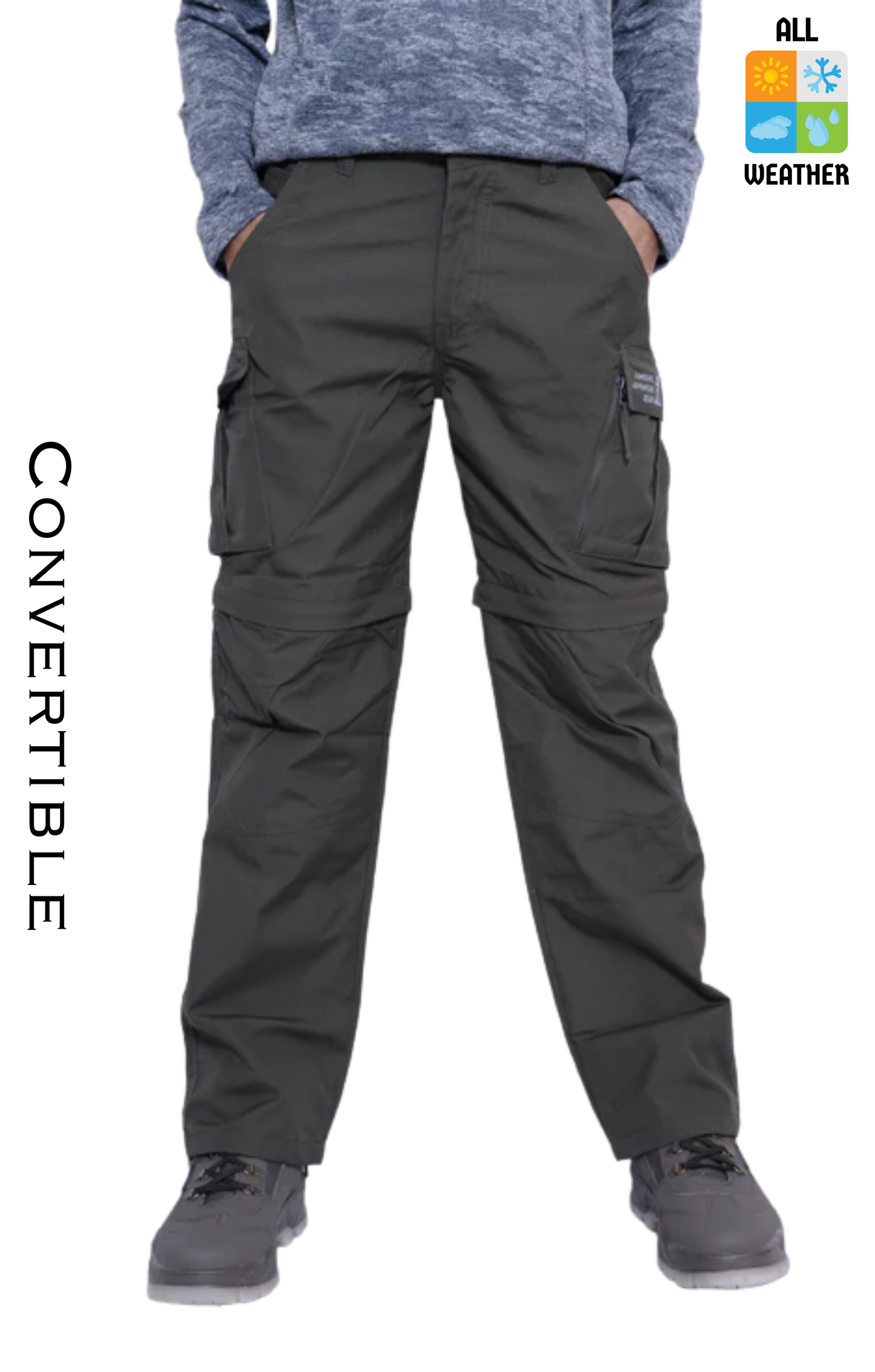 JAG Special Forces Cargo Convertible Trekking, Hiking & Travel Pants | Convertible Cargo Pants | Desert Khaki