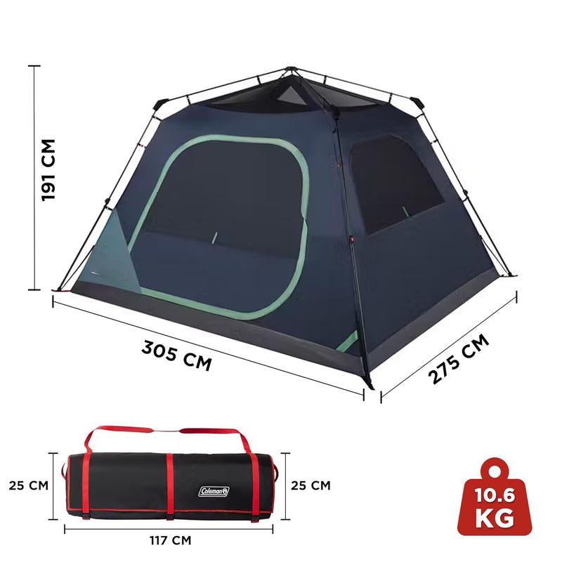 6 person instant tent Coleman Skylodge 6 Person Instant Tent with Pre-Attached Steel Poles,