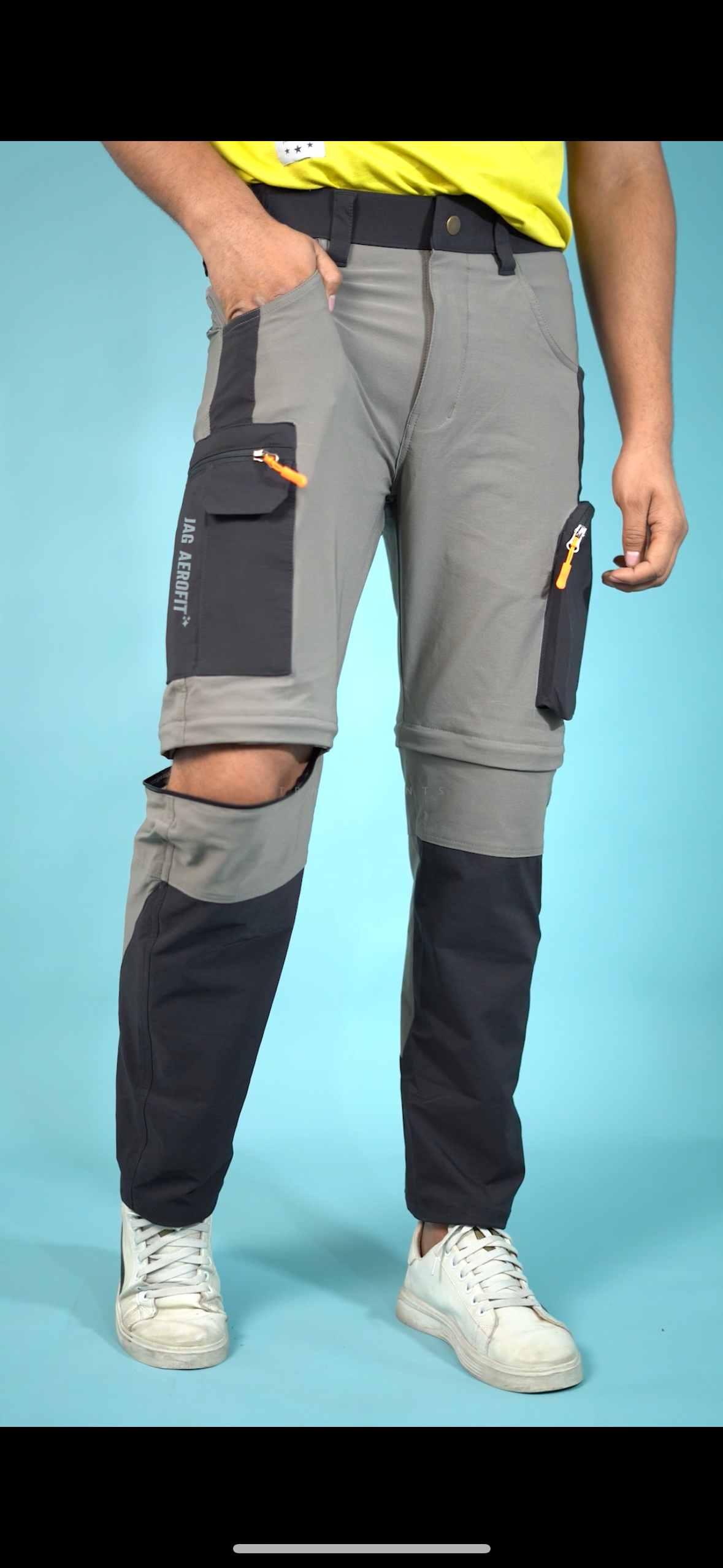 JAG Aerofit Convertible Travel & Hiking Pants | 5 Pocket Design | Stretchable Fabric | Olive