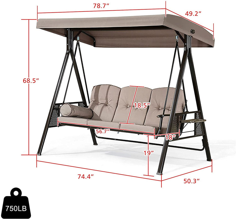 Luxury Seater Jhula/Swing for Adult Outdoor with Canopy Shed, Cushio