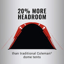 Coleman 8-Person Dark Room SkyDome Camping Waterproof Dome Tent l with More Headroom & 5 Minute Set Up with Fixed Pre-Attached Poles