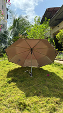 Jainsons YD Piping 3 Fold Umbrella | Nylon Fabric | Unisex Design | Brown