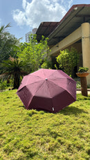 Jainsons YD Piping 3 Fold Umbrella | Nylon Fabric | Unisex Design | Maroon