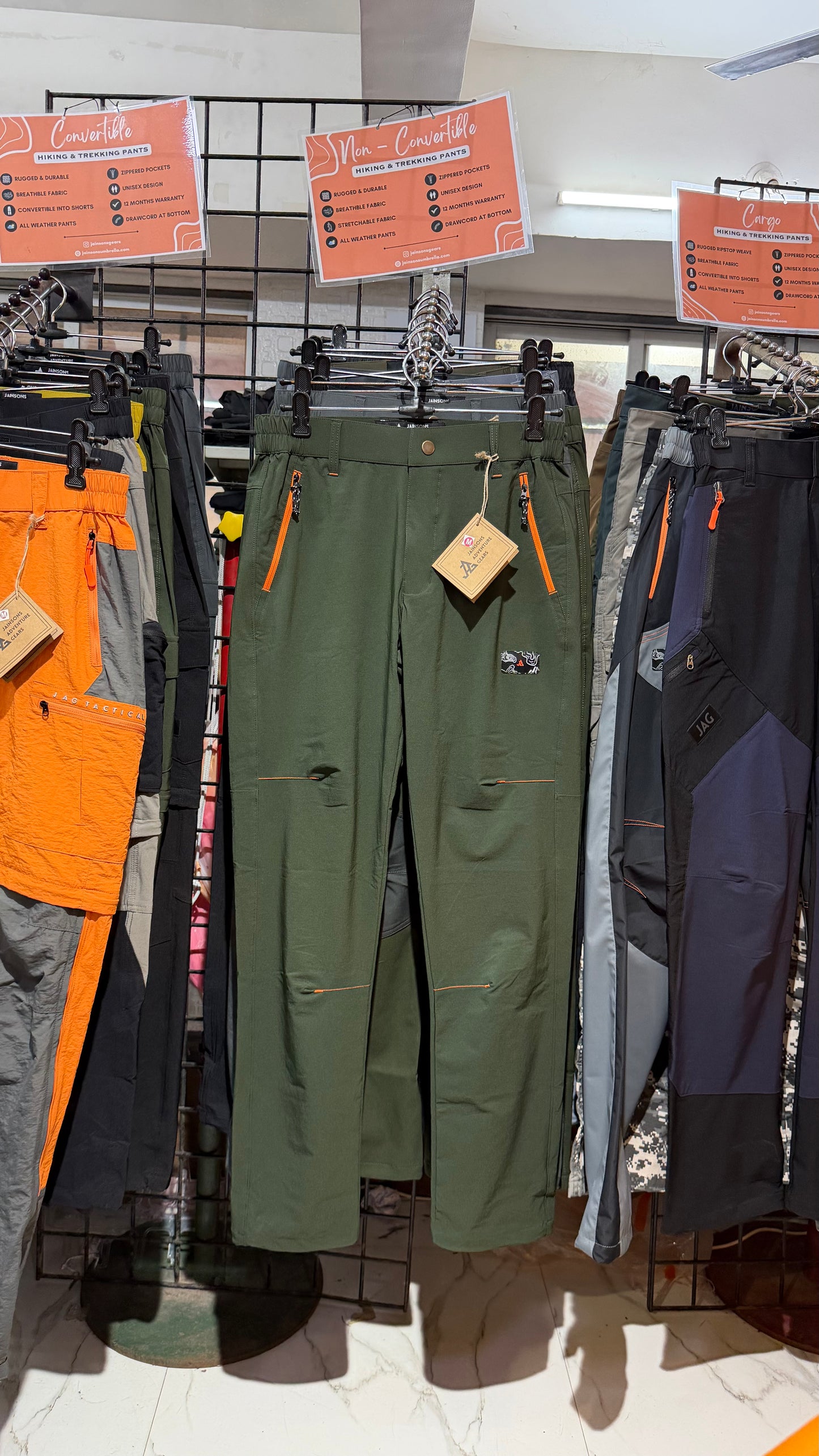 JAG Sprint Hiking & Trekking Pant | Performance Gear | 2 Pockets | Knee Darts | Space Grey