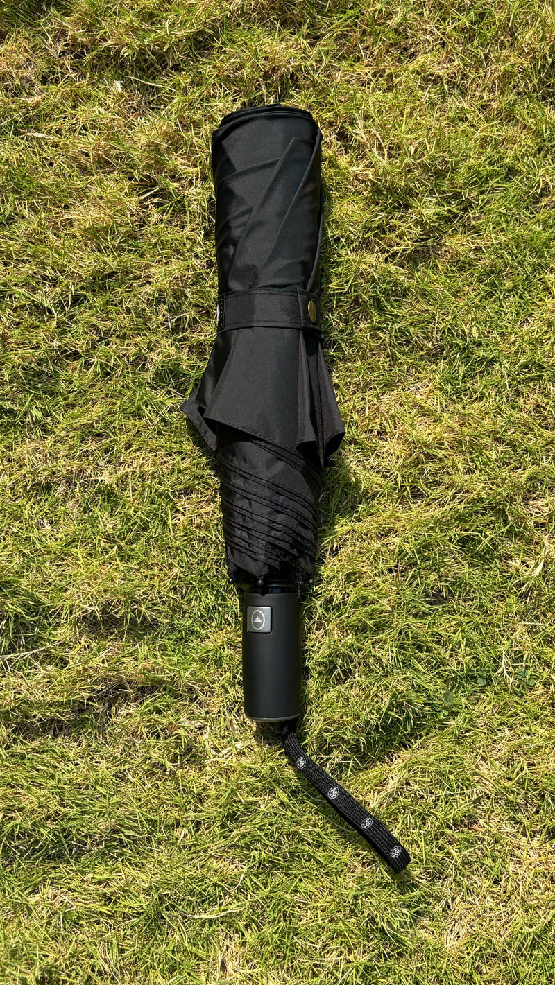 Jainsons 3 Fold Jet Black Umbrella | Inside Out Black