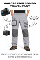 JAG Creator Combo Limited Edition Trekking Pant | Sky | Ultra Light Crush Fabric | Drone Pocket | Action Camera Pocket