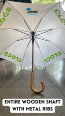Jainsons Wooden Pyno Umbrella | Wooden Umbrella for Corporate Gifting | J Handle Umbrella