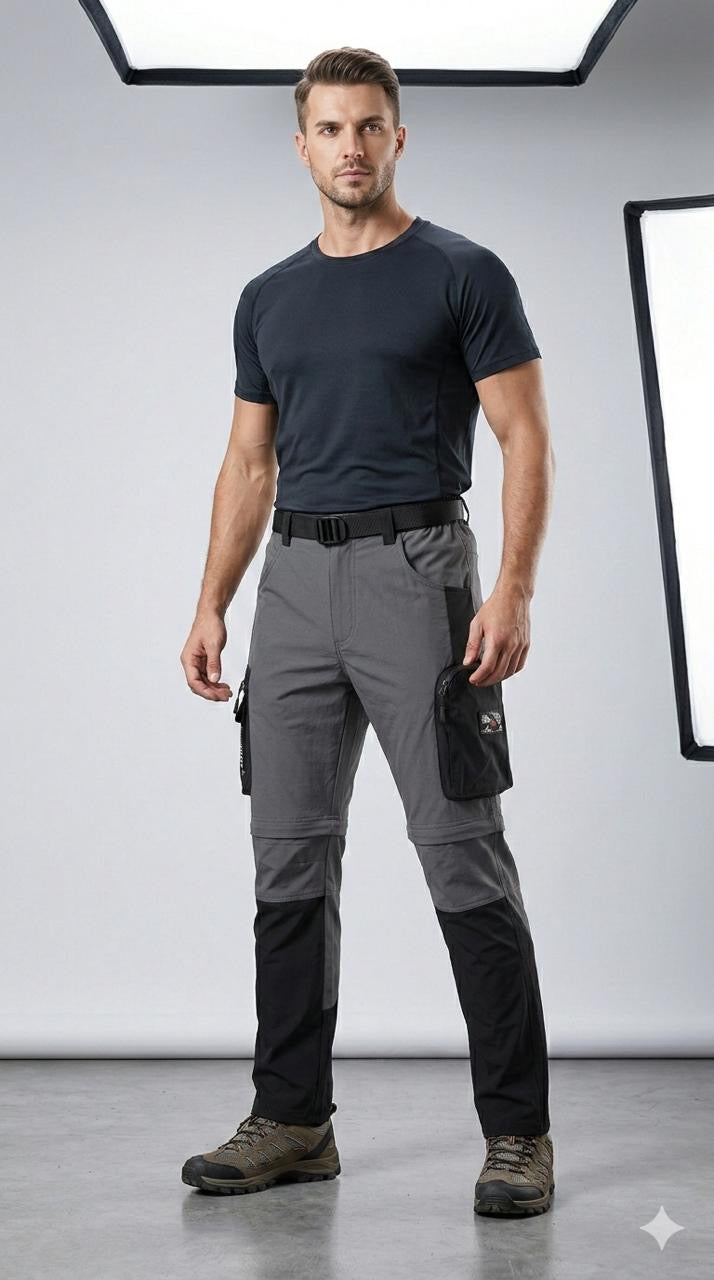 JAG Aerofit Convertible Travel & Hiking Pants | 5 Pocket Design | Stretchable Fabric | Deep Blue | Pants for Trekking