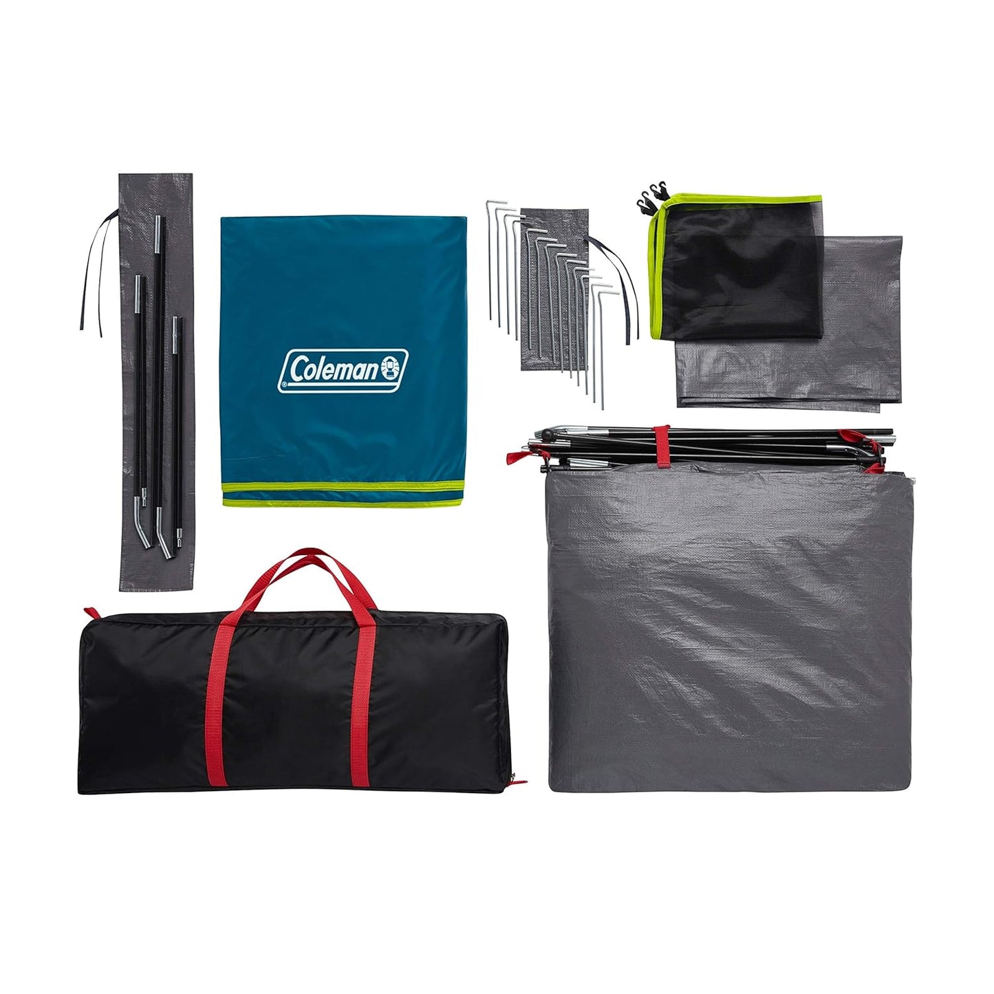Coleman Dark Room SkyDome 6 Person Waterproof Camping Dome Tent l Fixed Pre-Attached Poles for Quick Pitch