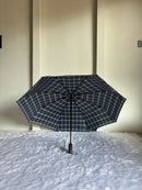 Fully Automatic Jainsons Rain-Check 3 Fold Jumbo Umbrella | Checks Print | Navy Blue