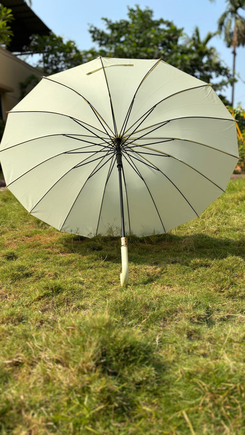 Jainsons Watermark Colour Changing Umbrella | Long Umbrella | J Handle | Off-White