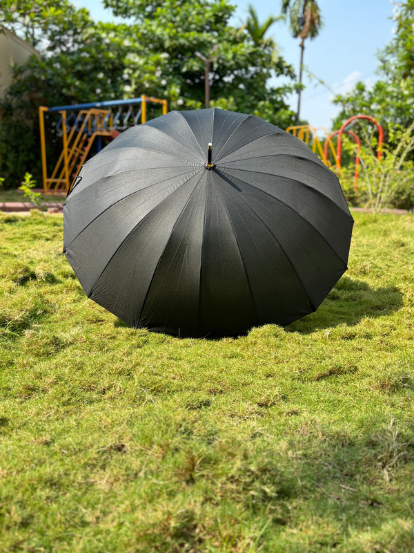 Jainsons Watermark Colour Changing Umbrella | Long Umbrella | J Handle | Midnight Black