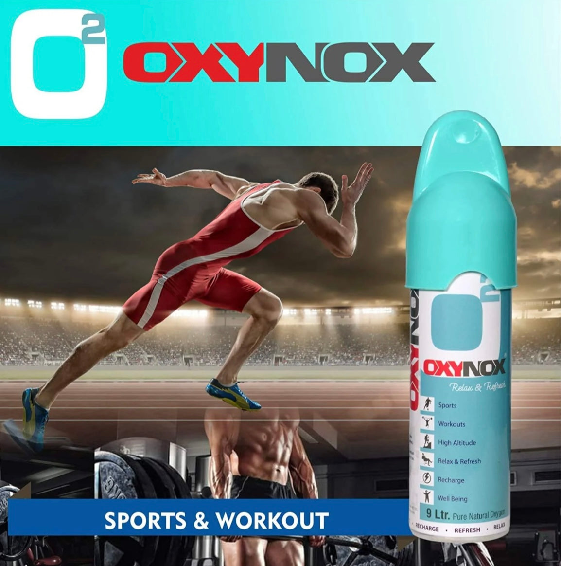 OXYNOX Relax &amp; Refresh 9 Ltr. Pure Natural Oxygen Can | Portable Non-Medicinal Supplemental Oxygen for Energy, Sports & High Altitude | Made in India