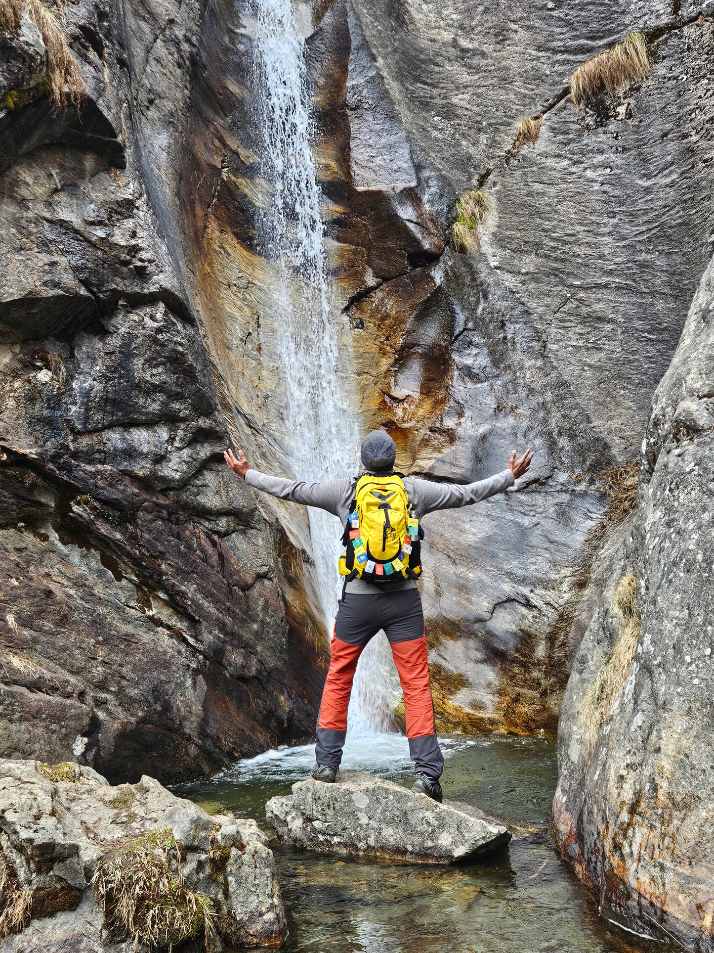 JAG Aranya 45L Alpine Backpack | Air Flow Back Support | Twin Aluminium Rods + Mesh | Solar Flare