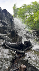 Ozark Trail Mid Ankle Hiking & Trekking Shoes | Water Repellent | Ultra Light | 300Grams Each Shoe | Midnight Black