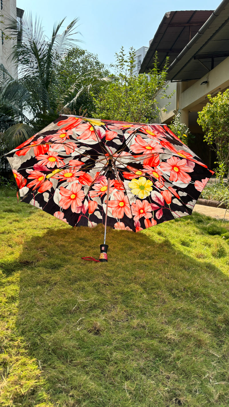 Jainsons 2 Fold Satin Printed Umbrella | Eco | 23”X8