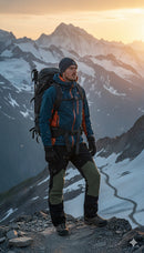 JAG Mt. Kailash Series Trekking & Hiking Pants | Snow Proof | Fleece Inside | Unisex Design | Bonded Fleeced Fabric | Snow Trekking Pants | Triple Layered Fabric | Black Olive