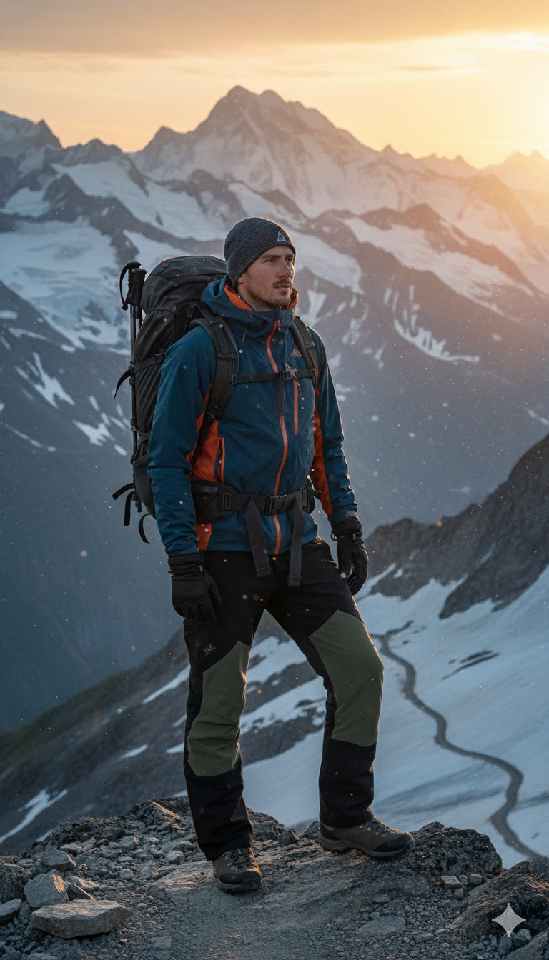 JAG Mt. Kailash Series Trekking & Hiking Pants | Snow Proof | Fleece Inside | Unisex Design | Bonded Fleeced Fabric | Snow Trekking Pants | Triple Layered Fabric | Black Olive