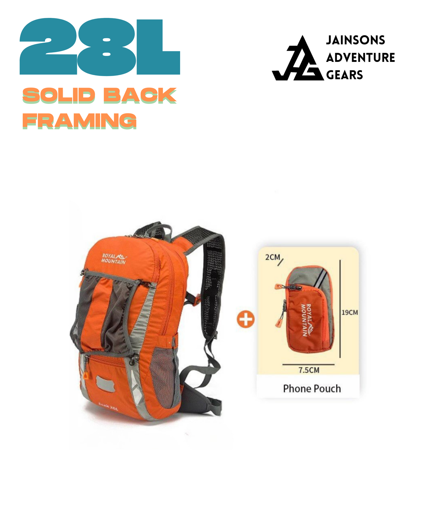 JAG 28L DECOMPRESS ULTRALIGHT TREKKING BACKPACK 28L – LAPTOP COMPARTMENT TRAVEL BAG FOR HIKING, CAMPING & OUTDOOR ADVENTURES