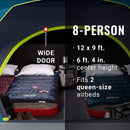 Coleman 8-Person Dark Room SkyDome Camping Waterproof Dome Tent l with More Headroom & 5 Minute Set Up with Fixed Pre-Attached Poles