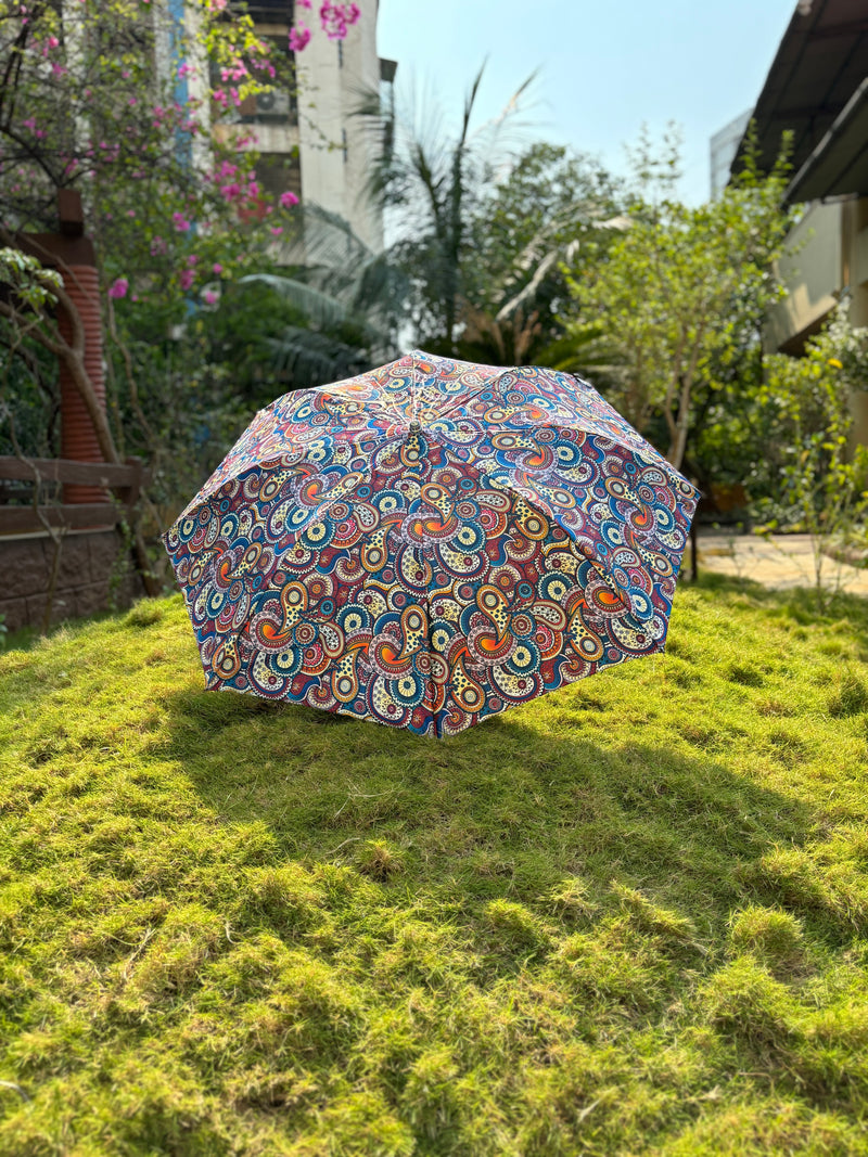 Jainsons 2 Fold Satin Printed Umbrella | Eco | 23”X8