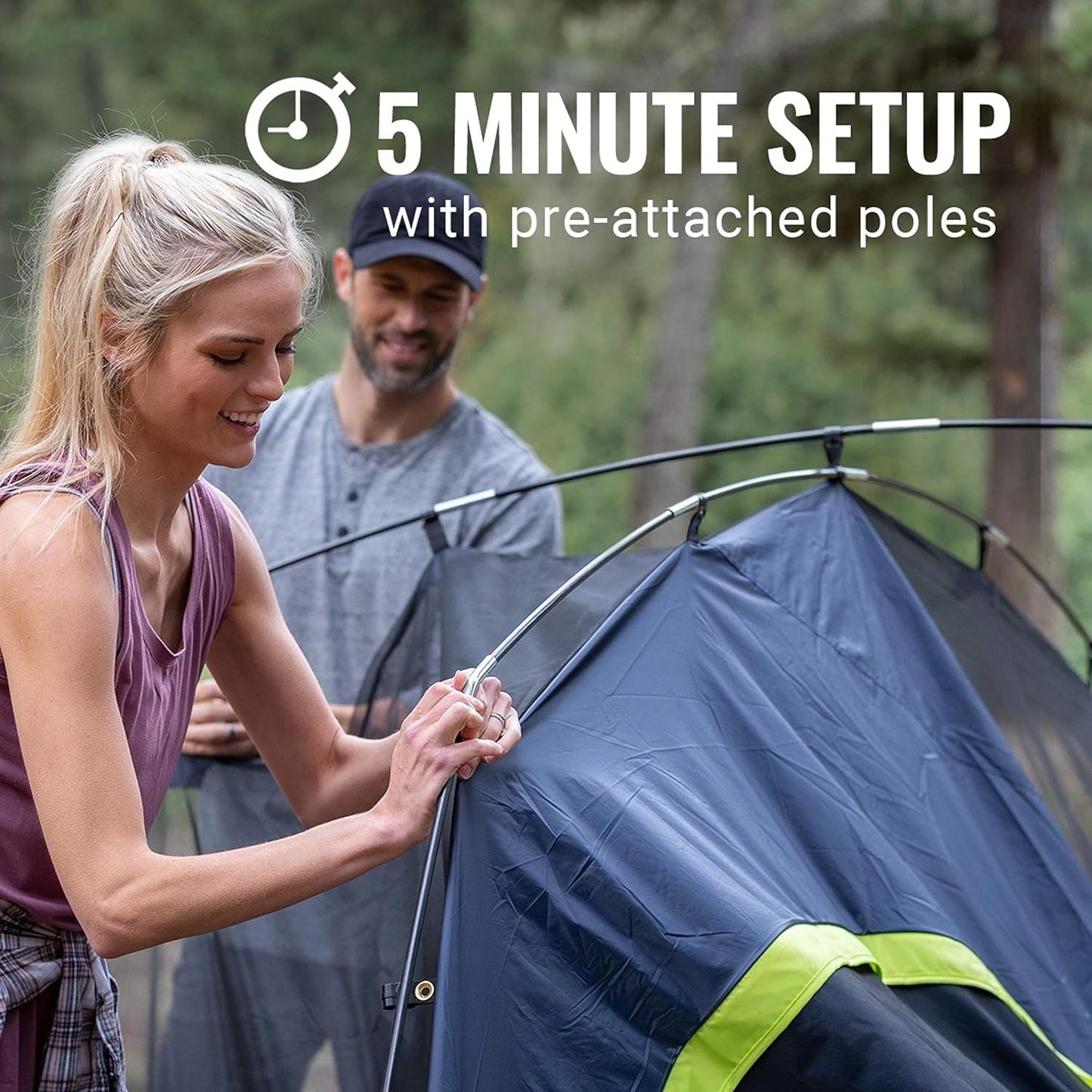 Coleman Dark Room SkyDome 6 Person Waterproof Camping Dome Tent l Fixed Pre-Attached Poles for Quick Pitch