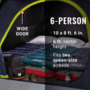 Coleman Dark Room SkyDome 6 Person Waterproof Camping Dome Tent l Fixed Pre-Attached Poles for Quick Pitch