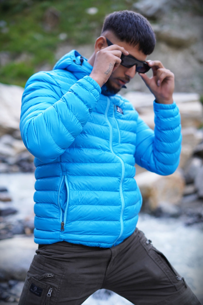 JAG Mt. Elbrus Quilted Snow Jacket | Minus 10 Jacket | Super Soft Nylon Fabric | Ultra Light Series | Ice Blue